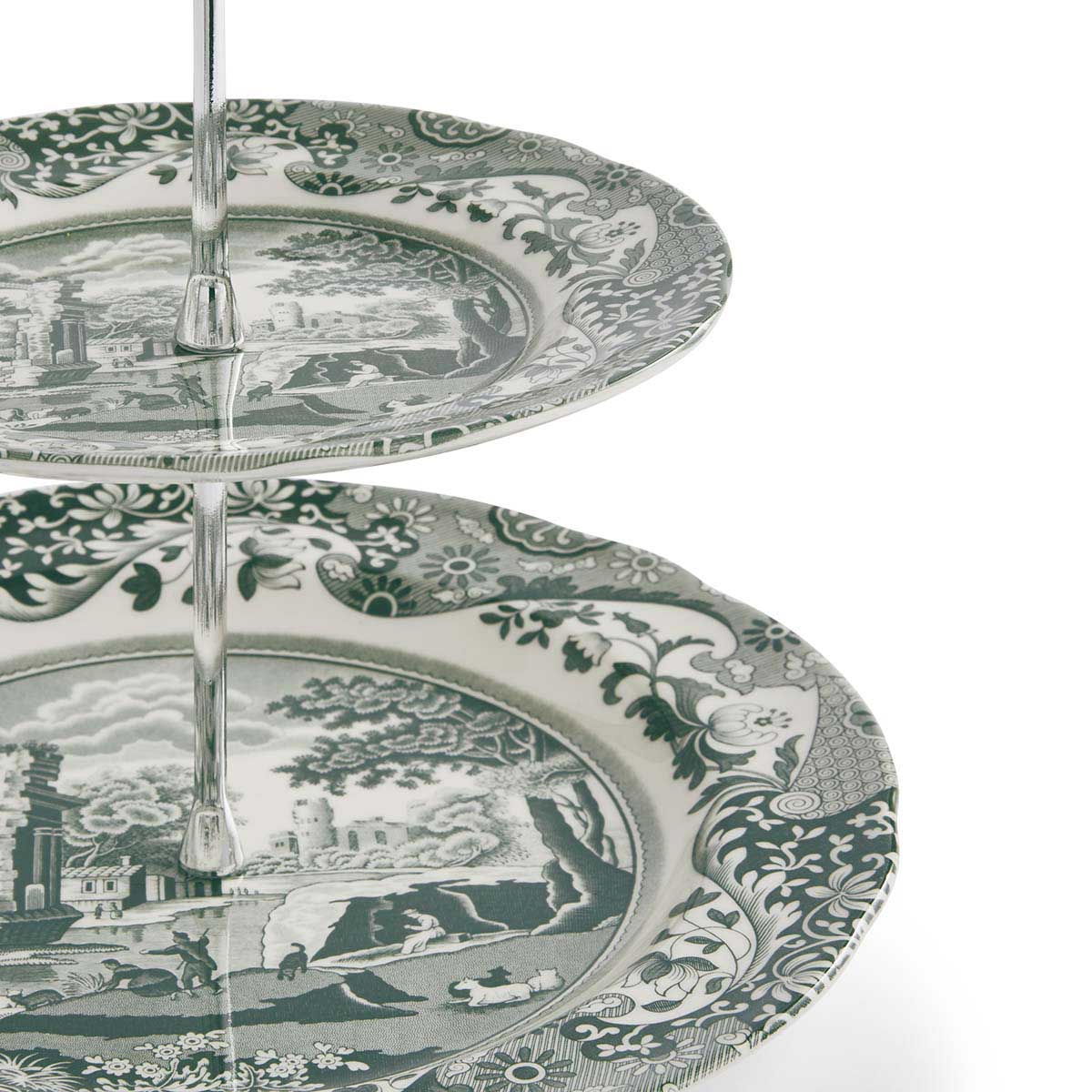 Heritage Green Italian 2 Tier Cake Stand image number null